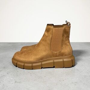 🌻NEW NWOT BP Niya Brown Lug Sole Chunky Pull On Ankle Chelsea Boots Size 10